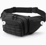 Bolsa de cintura tática de cor preta com velcro