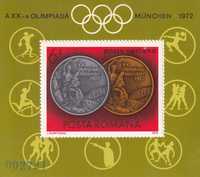 znaczki pocztowe - Rumunia 1972 bl.100 cena 8,50 zł kat.12€ - sport