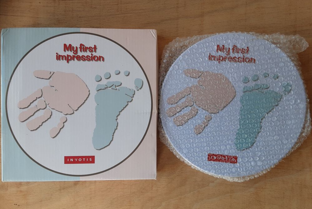 Kit de impressão em gesso da mão e/ou pé do bebé