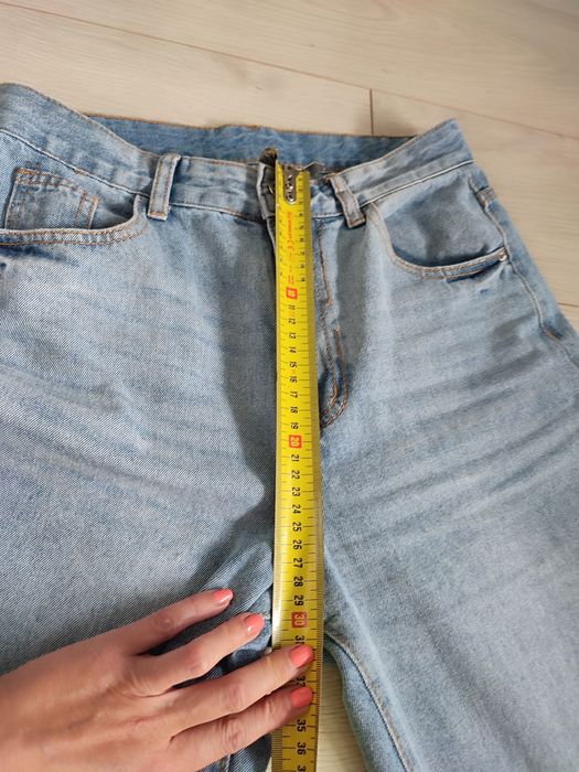Szerokie proste jeansy damskie z wysokim stanem rozm 38 M