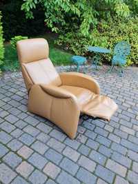 Skórzany fotel rozkładany RELAX