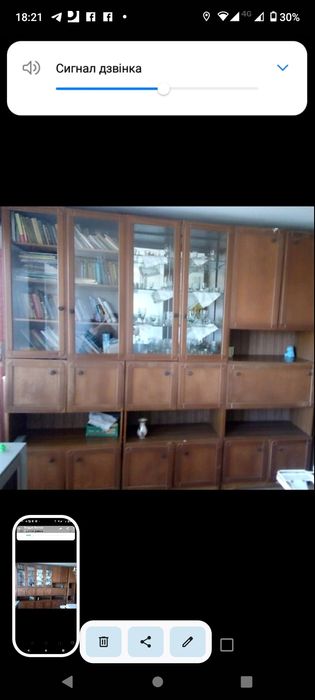 Стінка в зал.три секції і шкаф двох дверний.