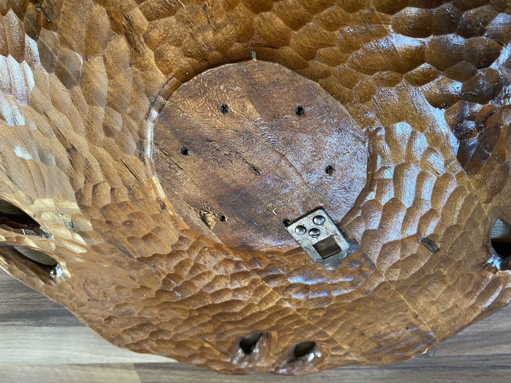 Kolekcjonerski drewniany talerz drewno drzeworyt dekoracja drewniana