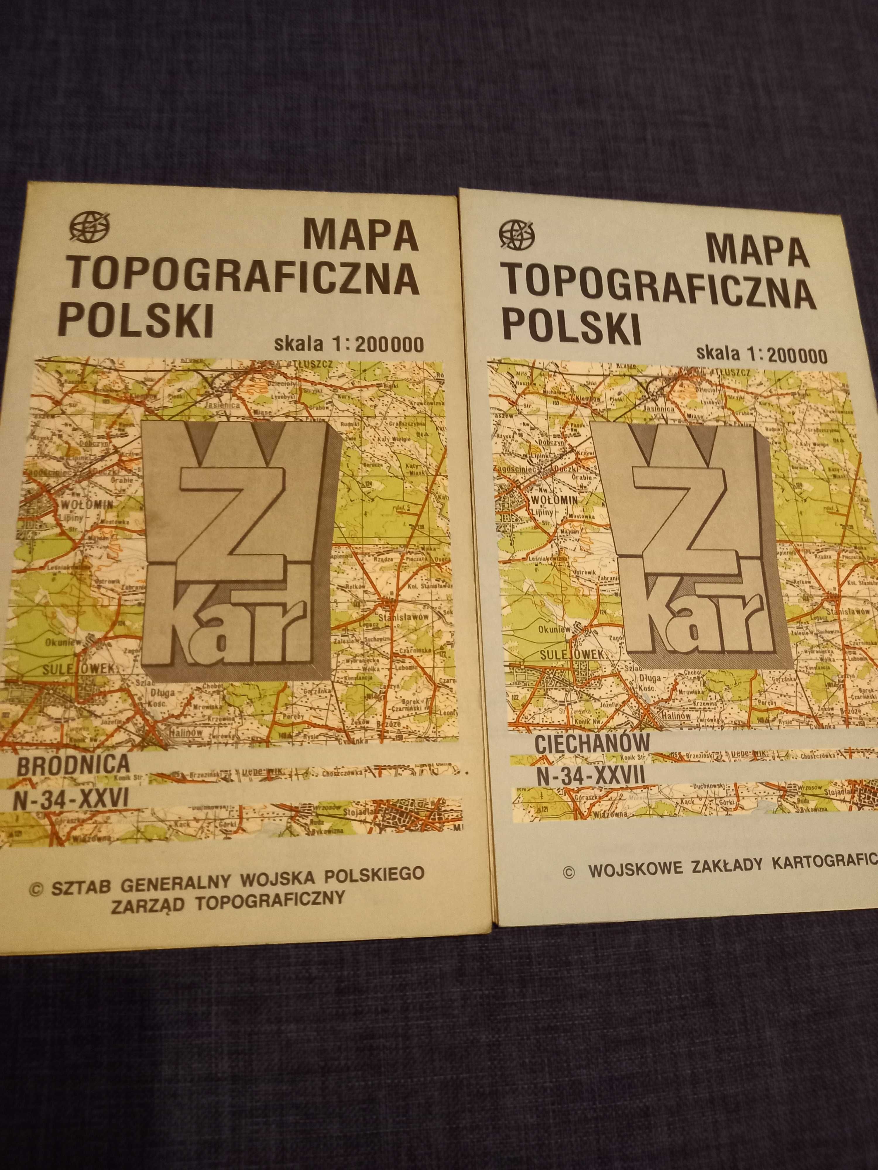 Mapa topograficzna Polski - 7 segmentów