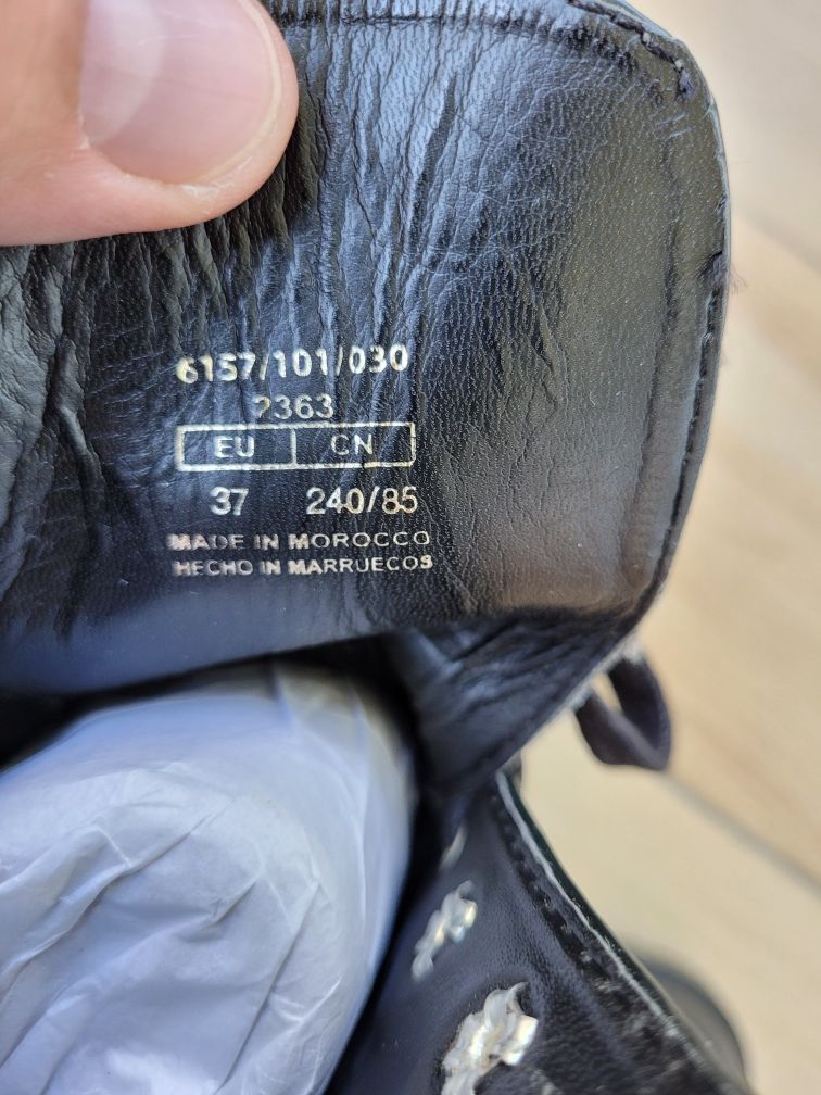 Zara Nowe Skórzane Botki 37 + Skórzane spodnie