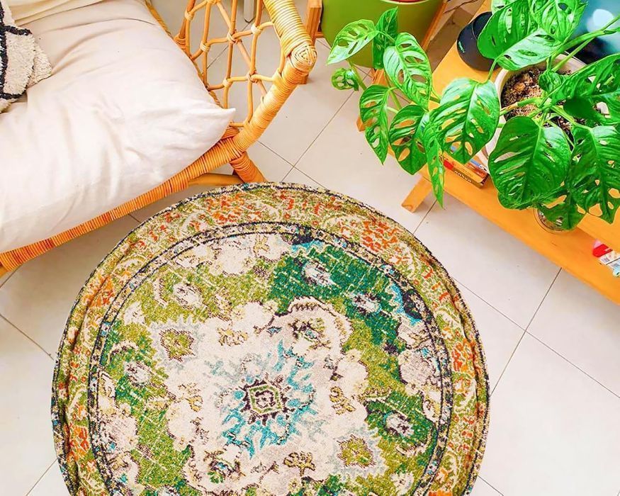 Mandala Life ART Bohemien Poszewka na Poduszkę 60 x 20 cm Okrągła
