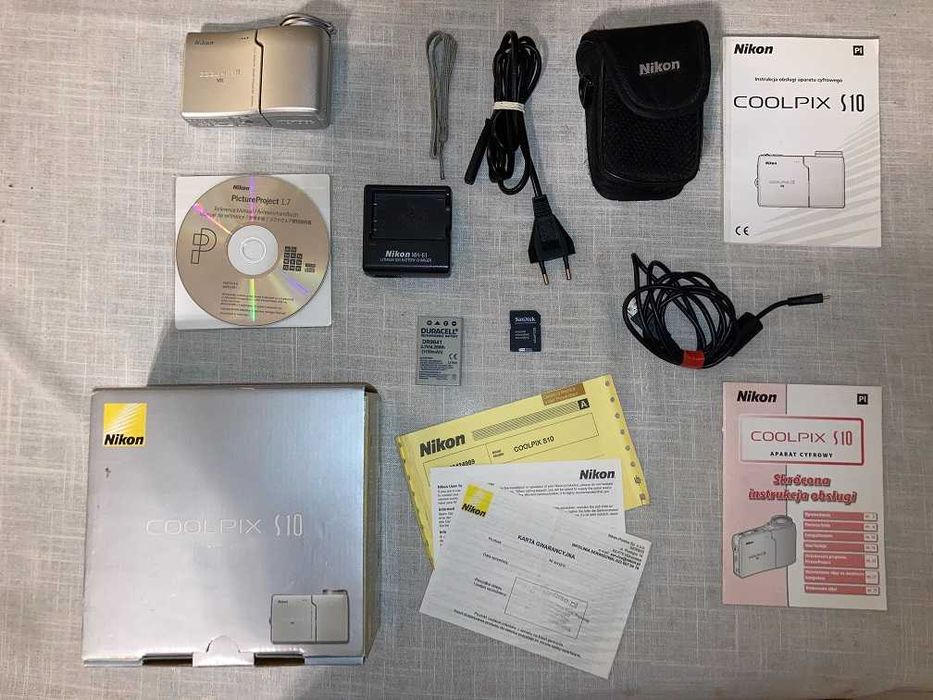 Aparat fotograficzny NIKON Coolpix S10 - full zestaw stan BARDZO DOBRY