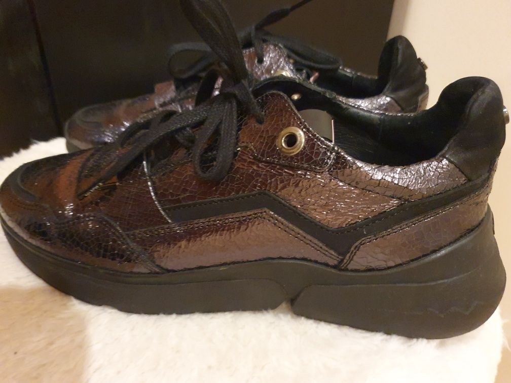 Floris van Bommel damskie skórzane sneakersy adidasy skóra 37 24.5 cm