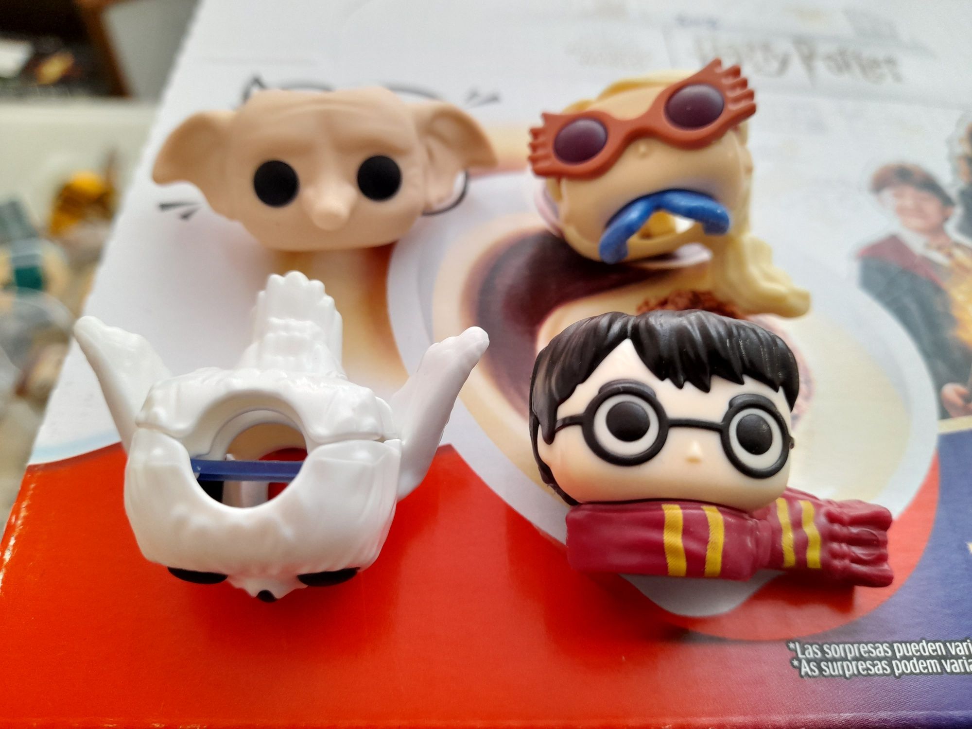 Bonecos Harry Potter Pop Funko - Ovos Kinder Joy Luna Ron Snape Sybill
