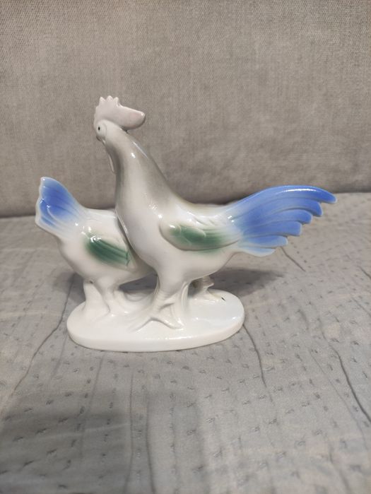 Porcelanowa figurka kogut z kurą Niemiecka