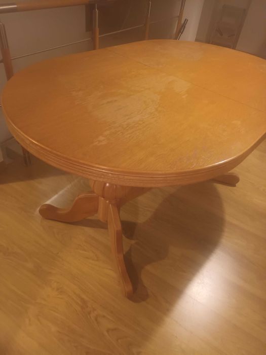 STÓŁ drewniany owalny rozkładany (150cm + 50 cm)