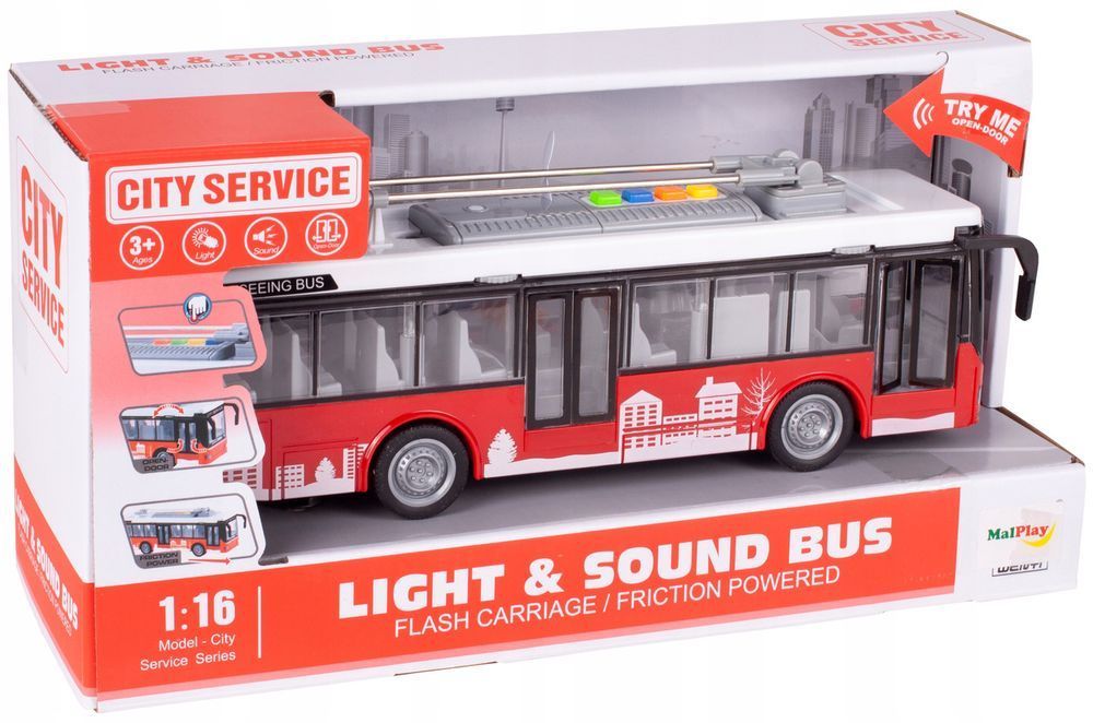 Autobus Trolejbus Elektryczny Miejski Światła Dźwięki Otwierane Drzwi