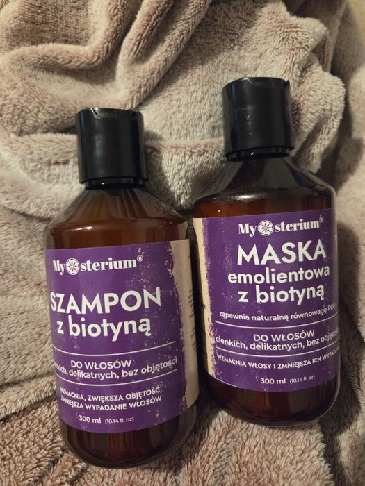 Zestaw kosmetyków Mysterium z biotyną szampon i maska emolientowa