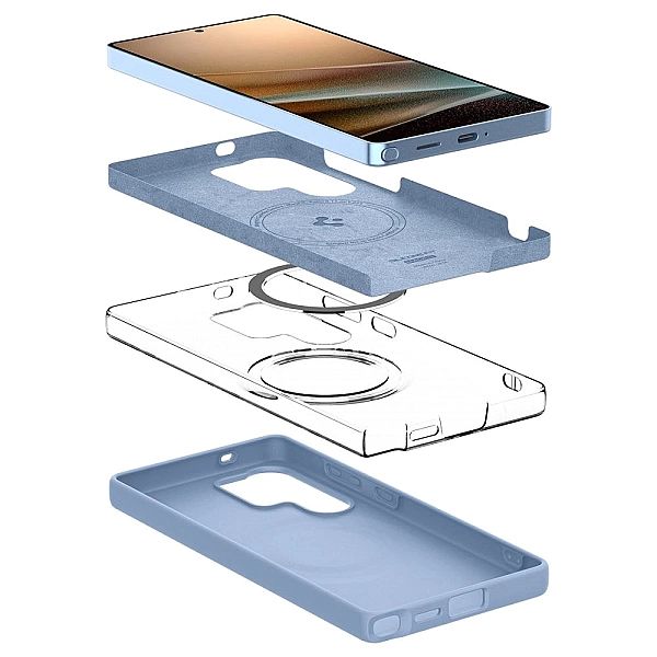 Spigen Silicone Fit Mag Magsafe Galaxy S25 Ultra Sapphire Blue