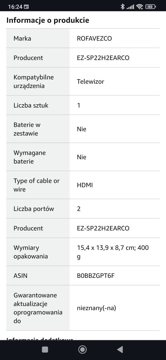 Rozdzielacz HDMI 4K 60Hz ARC/eARC