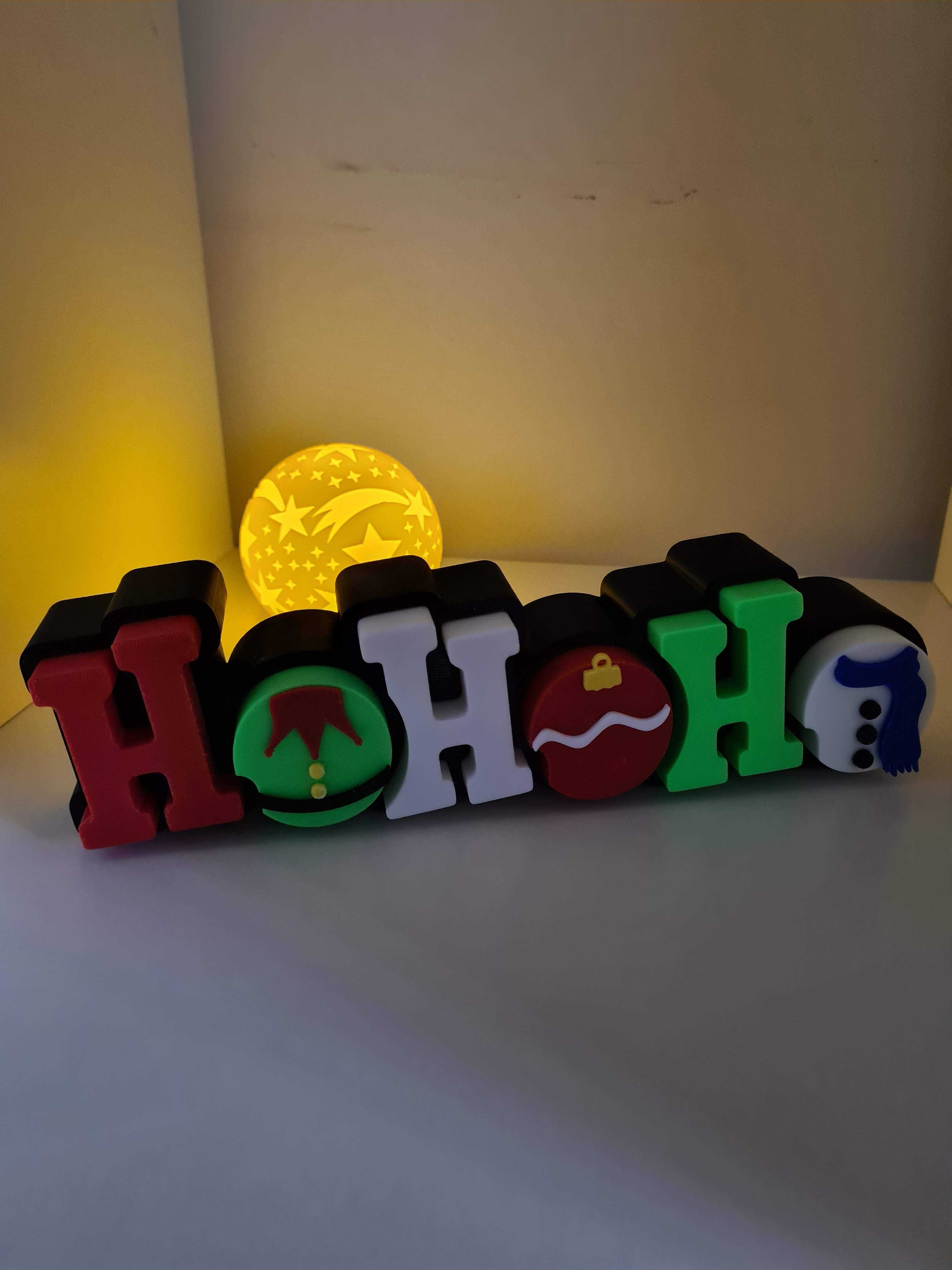 Placa Decorativa de Natal Ho Ho Ho