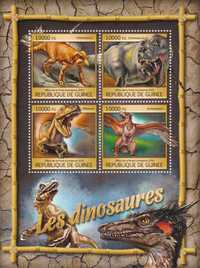 Gwinea 2016 cena 5,90 zł (4) - dinozaury, arkusz