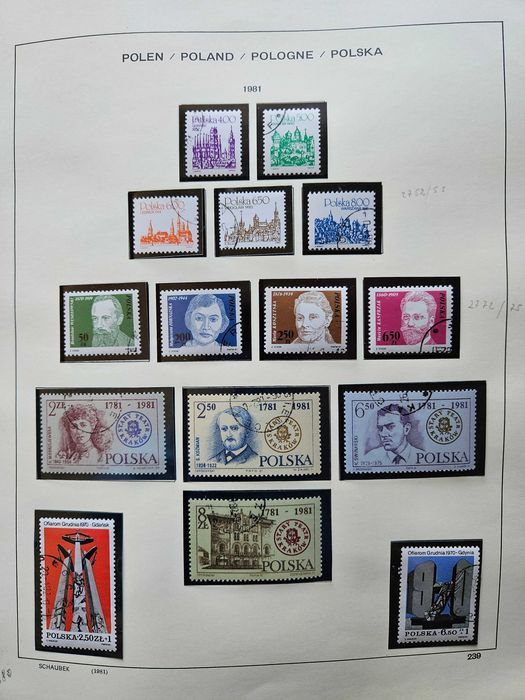 Klaser ze Znaczkami Polska Album Schaubek Zbiór lata 1981/1992 Komplet