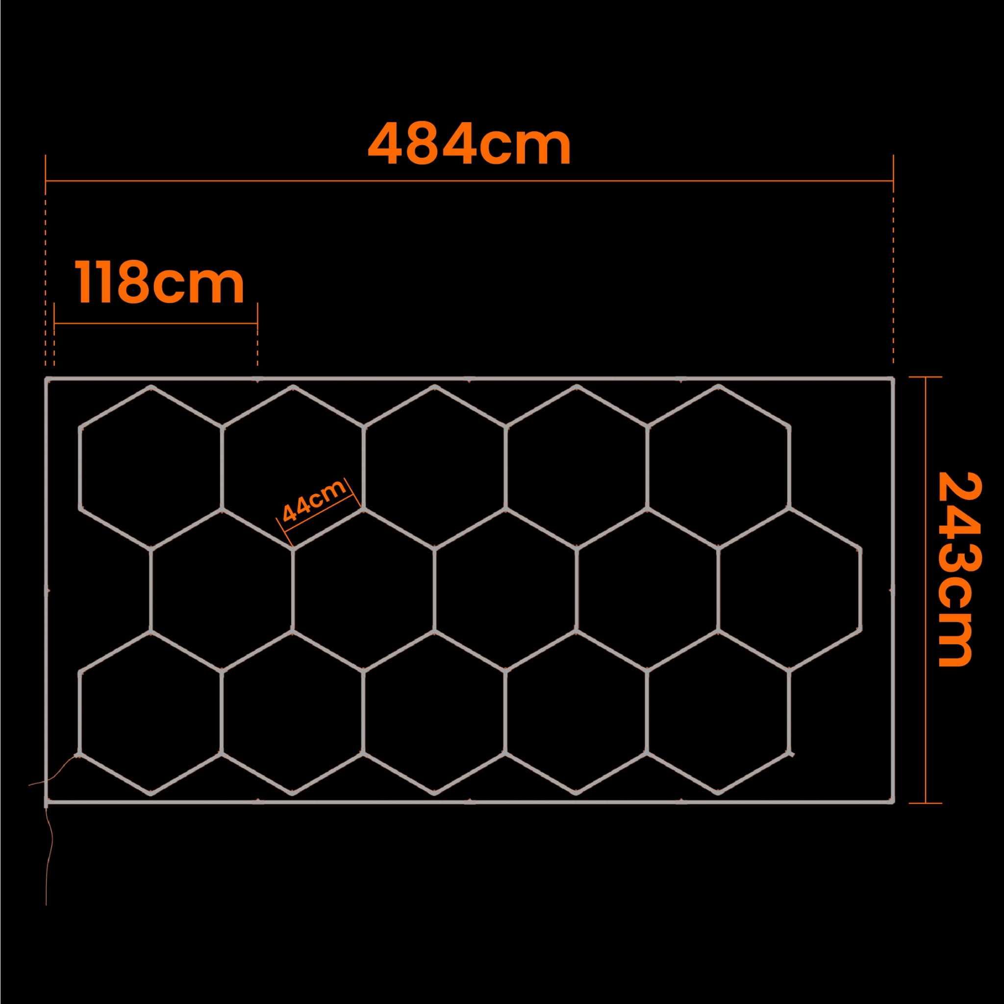 Lampa Sufitowa LED HEXAGON oświetlenie do garażu detailing 6500K ZIMNA