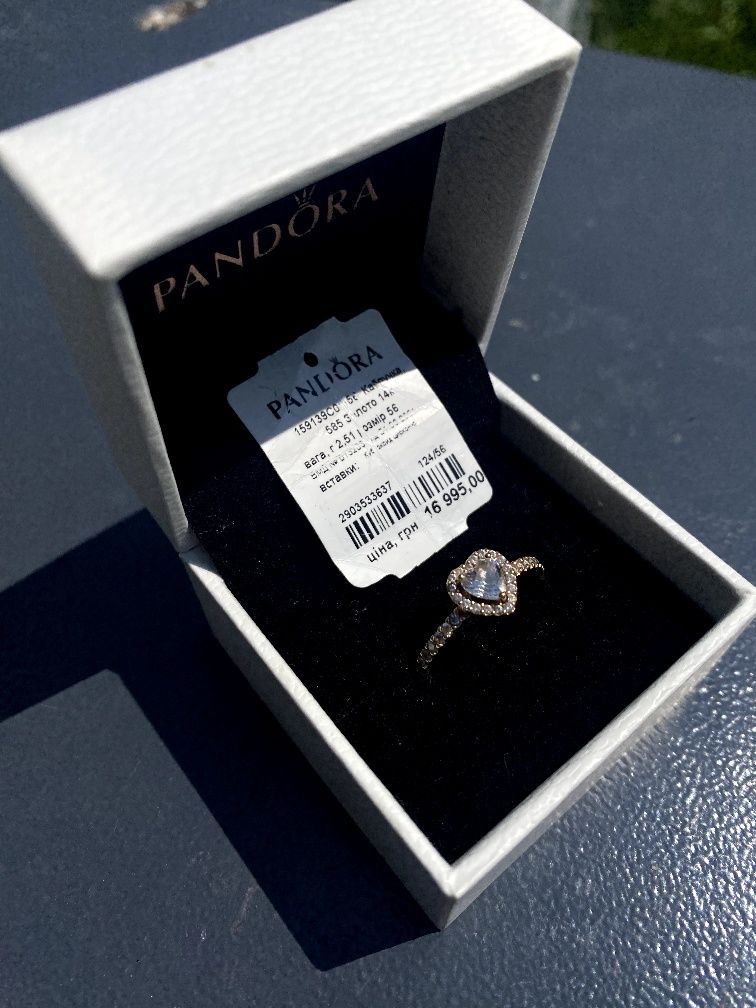 Золота каблучка Pandora стан 10/10, розмір 17.5