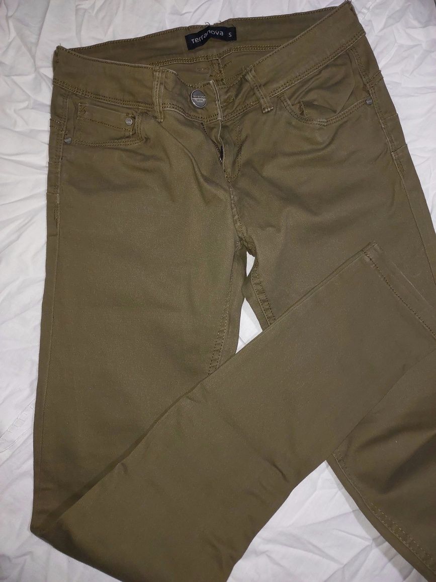 Spodnie S/36 khaki damskie, jeansy