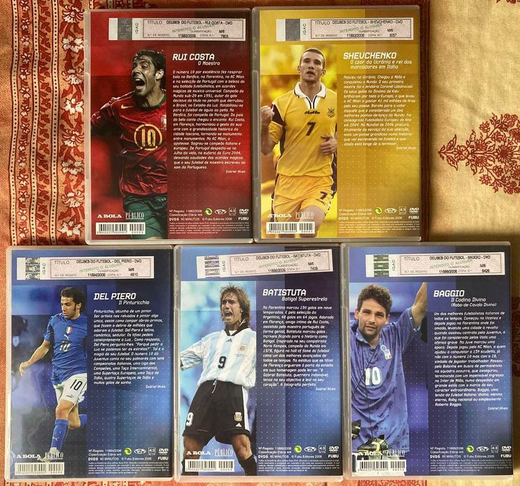 DVDs Deuses do Futebol [números e títulos na descrição]