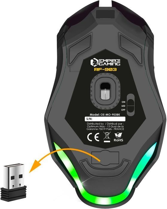 empire gaming, bezprzewodowa mysz dla graczy rf903 vv