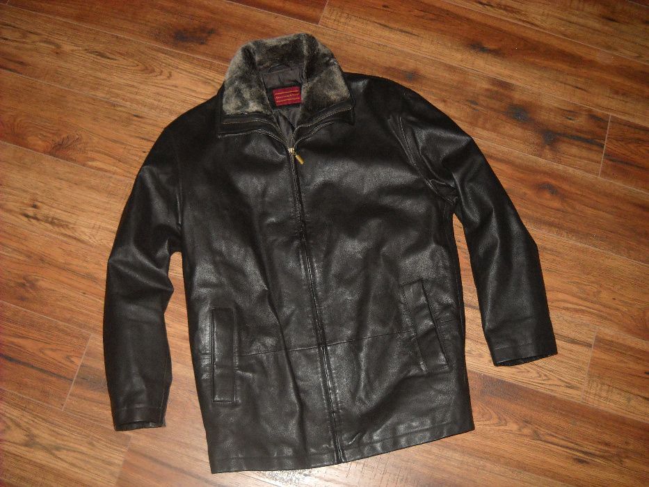 Abercrombie & Fitch Leather Jacket 52 Kurtka Skóra XL/XXL