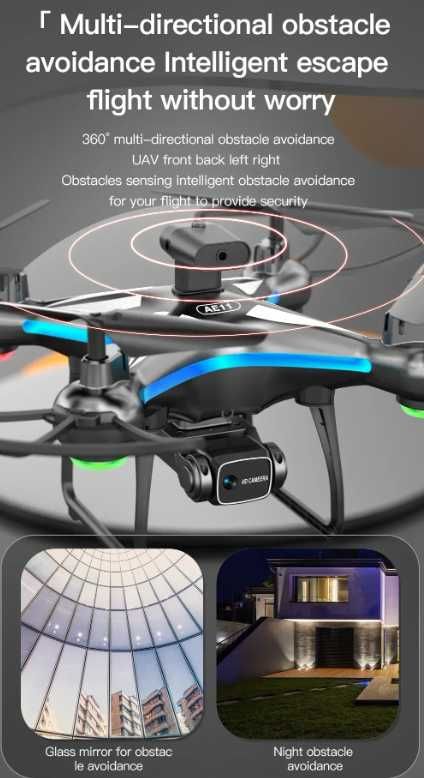 NOVO AE11 Drone Profissional, 2.4G, HD Dual Camera, Wifi, ESC