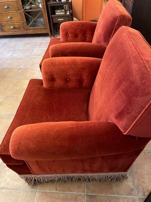 Bonitas poltronas veludo vermelho
