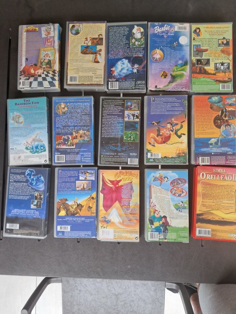 Conjuntos 12 Cassetes VHS Animação Infantil