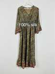 Sukienka maxi 100% jedwab jedwabna silk wzorzysta