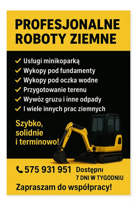 Usługi Minikoparką Dostępni 7 Dni w Tygodniu