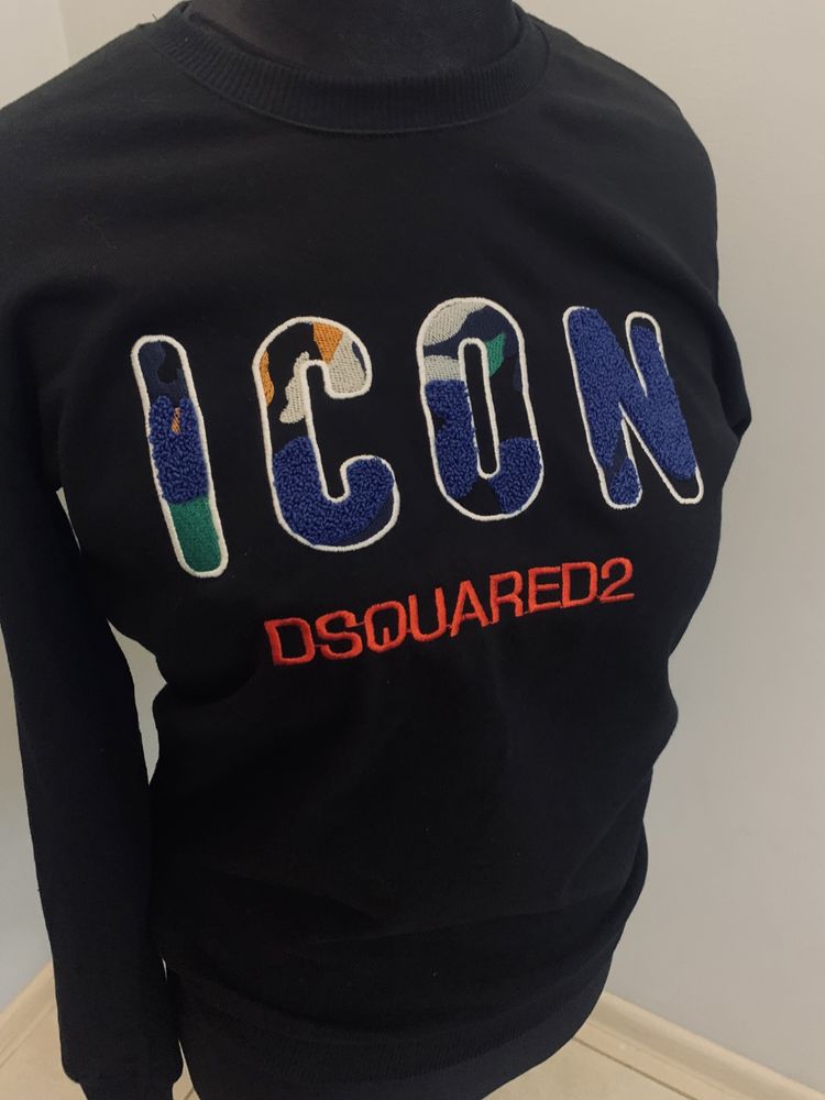 Dsquared2 icon, bluza crewneck r. S duże kolorowe logo. Jak nowa.