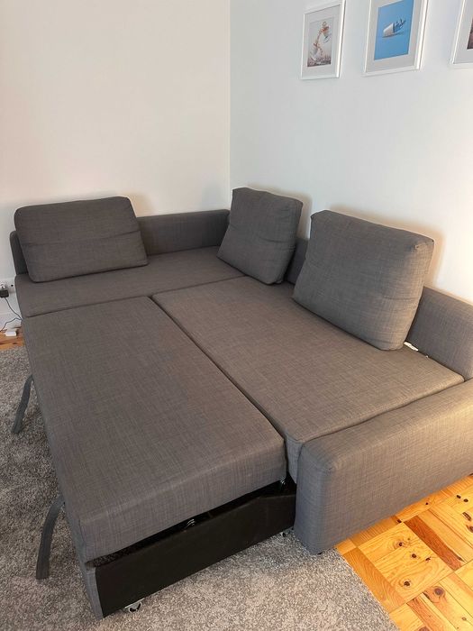 Corner Sofa Bed, dark grey