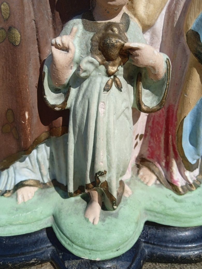 Święta Rodzina; stara figurka po renowacji; 27cm