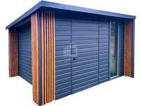 Schowek Domek Premium 3X3M + Wiata 0,5M Drzwi Dekor Z Lameli Id905