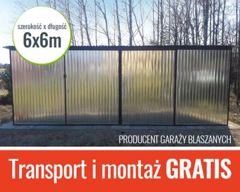 Garaż blaszany 6x6 m garaże darmowy transport najlepsze blaszaki