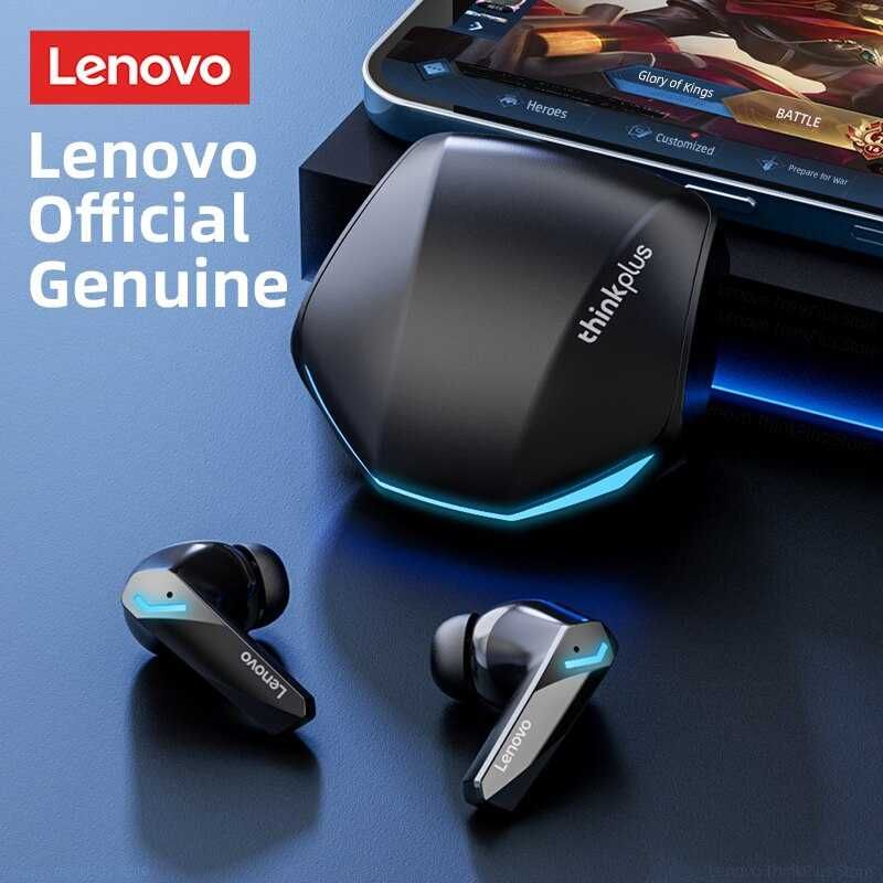 Słuchawki wireless Bluetooth Lenovo GM2 pro czarne black led nowe