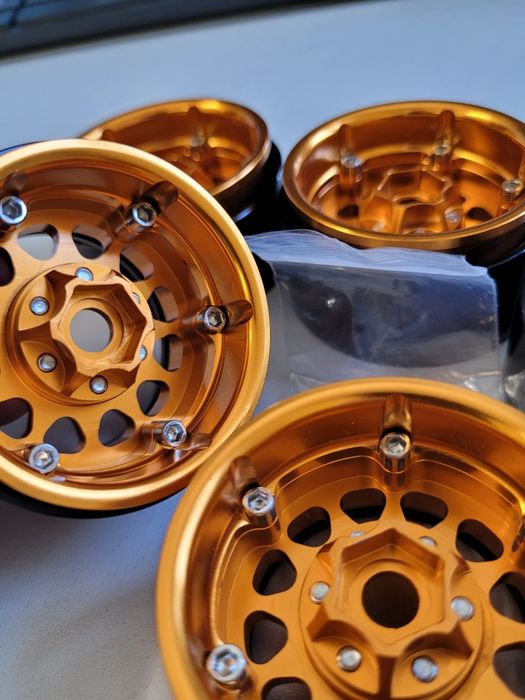 Koła beadlock RC Felgi crawler gold 1.9 cala injora axial traxxas