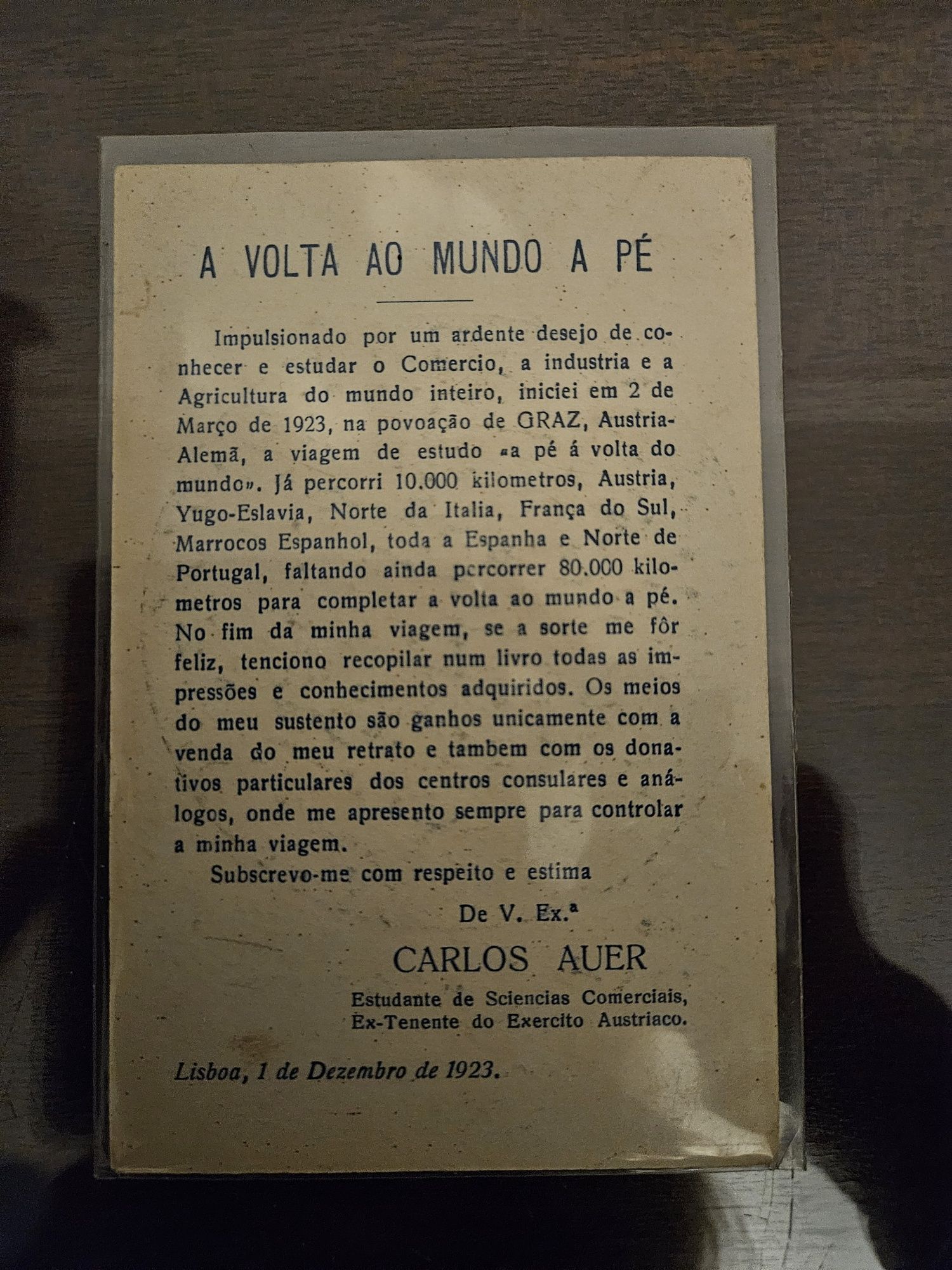 Documento com mais de 100 anos de Carlos Auer