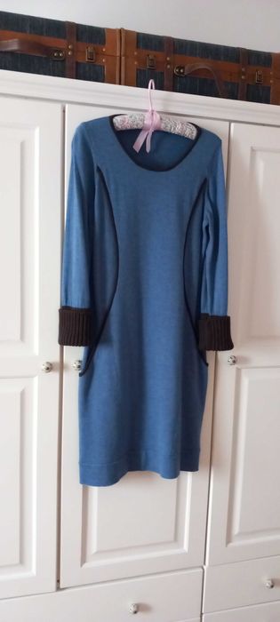 Vestido malha 100% lã merino como novo S/M