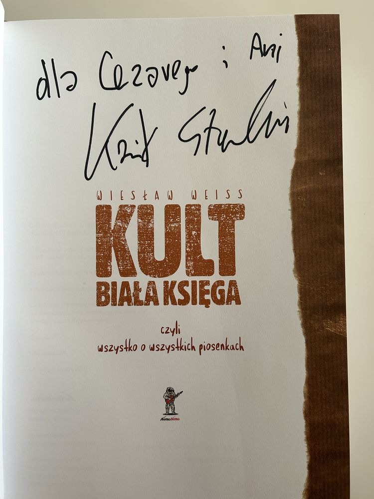 Kult Biała Księga Wiesław Weiss, autograf