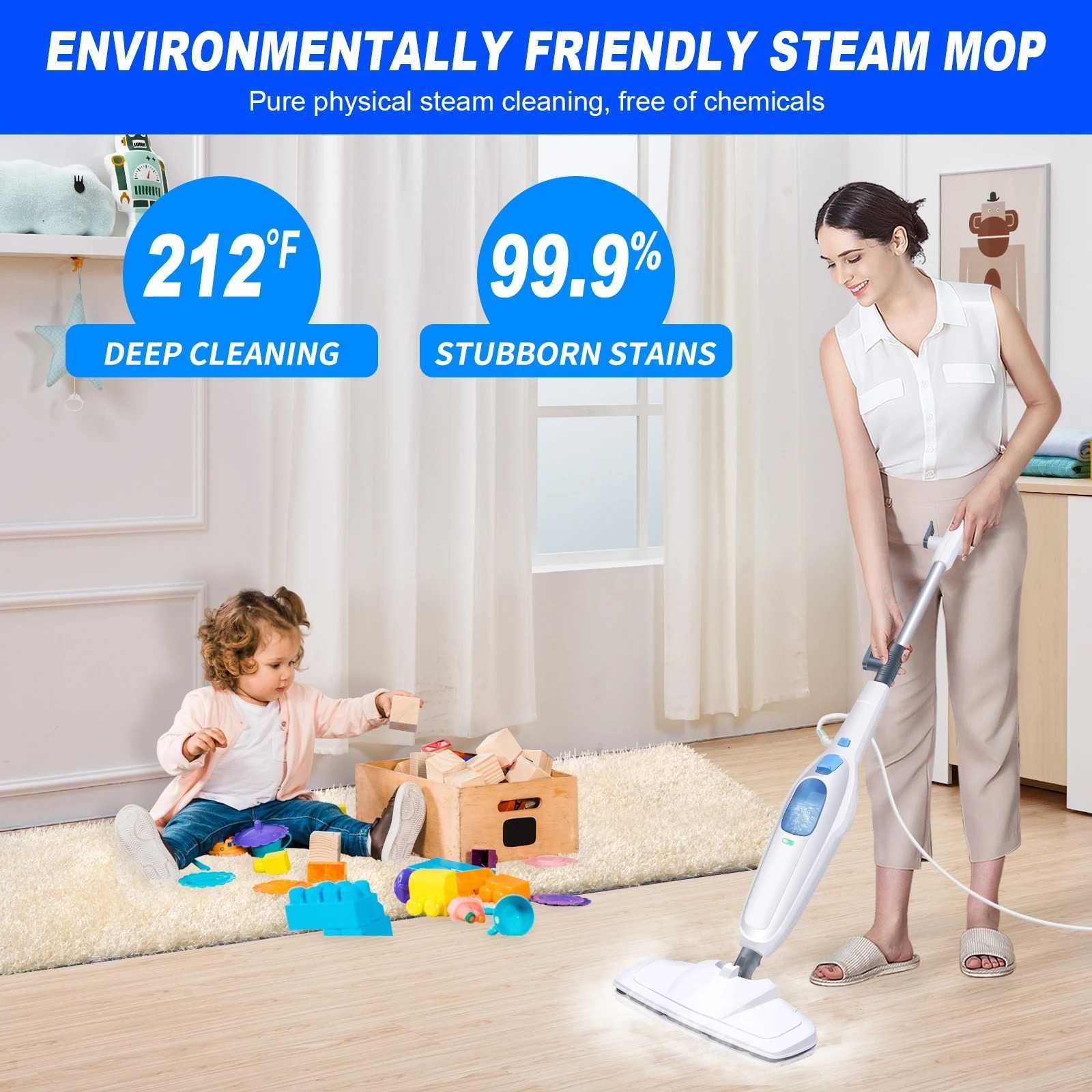 Mop Parowy 1500W – MEEGA Szybkie i Dokładne Czyszczenie!!