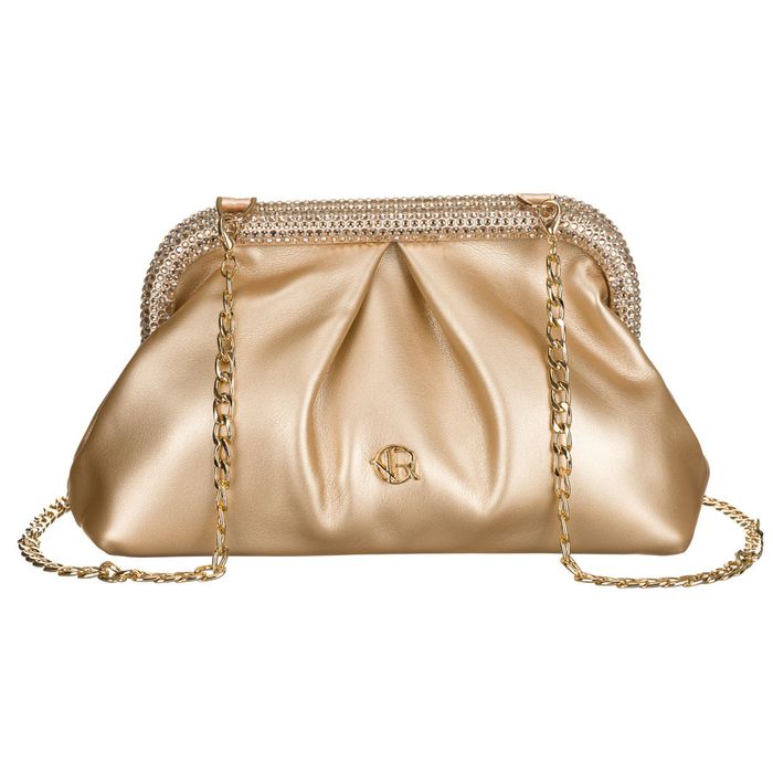 kopertówka damska ze skóry ekologicznej w złotym kolorze - rovicky