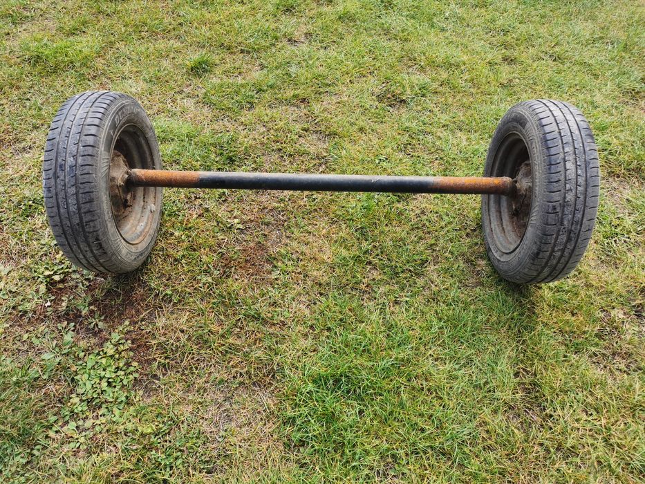 OŚ ośka belka z kołami, przyczepka wózek
