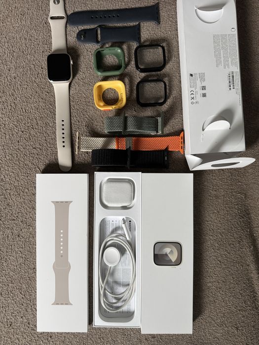 Apple Watch 9 45mm. Plus dodatki zamienie na AW Ultra