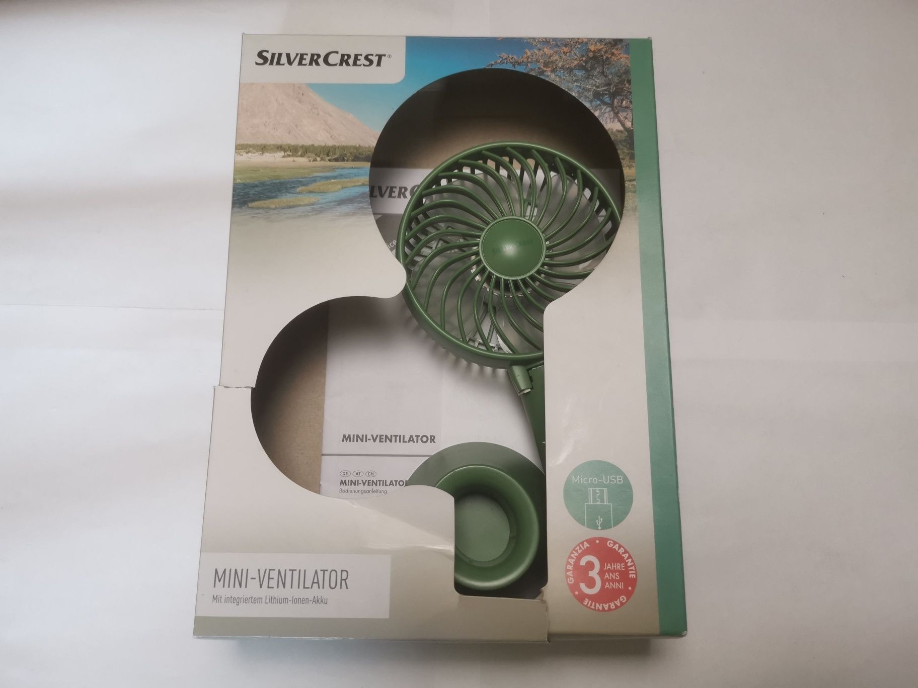 Wiatrak bezprzewodowy SilverCrest micro usb pudełko BOX DPD