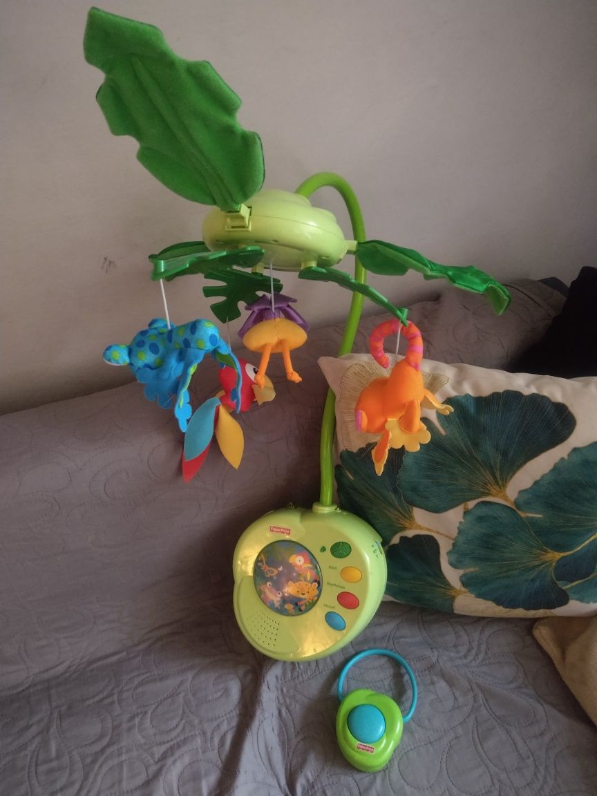 Pozytywka karuzela kołysanka do łóżeczka z pilotem Fisher Price