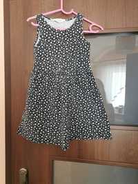 Sukienka #dziewczynka #rozmiar 110-116 #H&M #czarno-biała